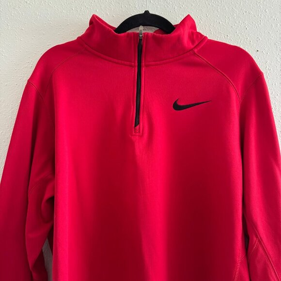 Nike Therma-Fit Red Quarter Zip Pullover Size L - Picture 2 of 6
